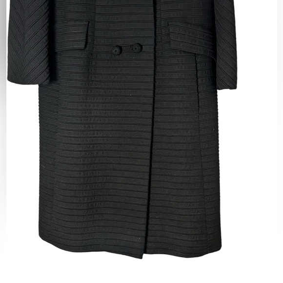 Vintage Union Black Double-Breasted Coat with real Fur Collar Medium - Picture 3 of 8